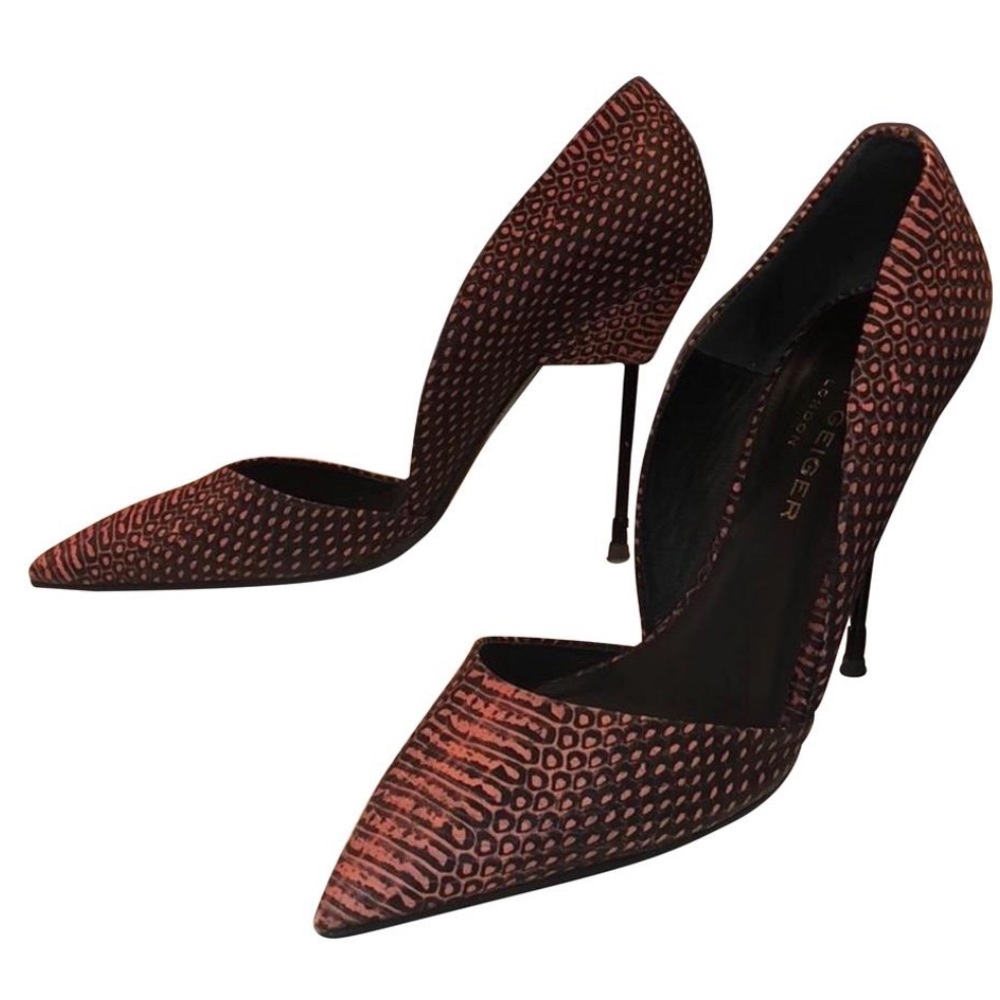 Kurt Geiger London Bond Snake Print Court Shoes